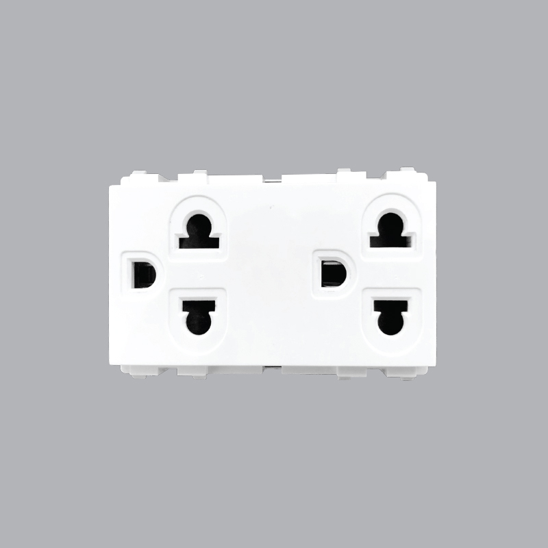 A6UES2 Double 3-Pin Electrical Socket