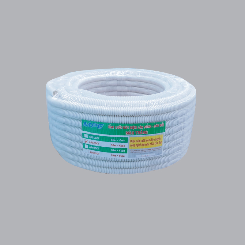 White PVC elastic conduit Ø20 A9020 CT