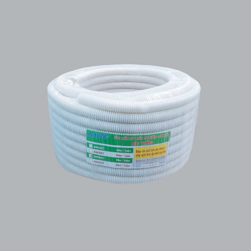 White PVC elastic conduit Ø25 A9025 CT