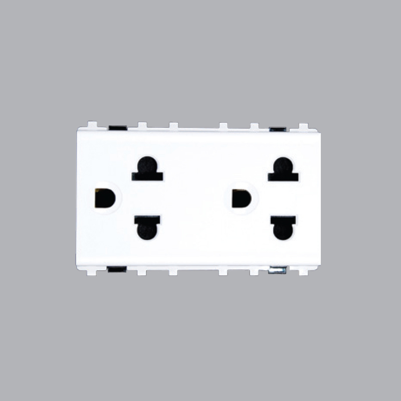 A7UES2 Double 3-Pin Electrical Socket