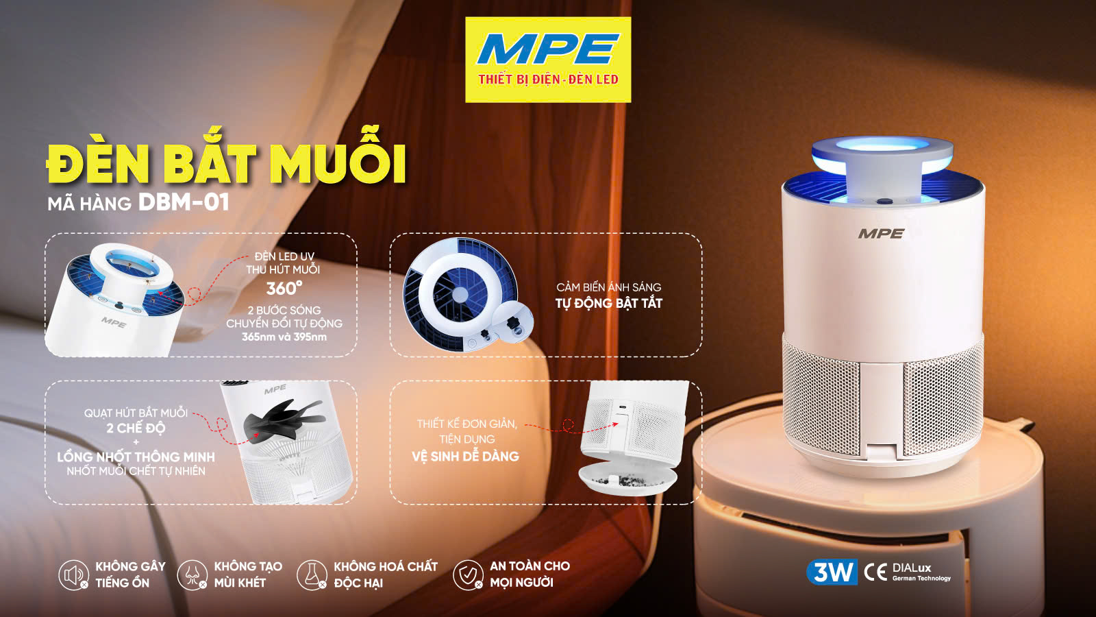 đèn bắt muỗi DBM 01